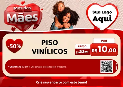 Modelo de Cartaz para Cartaz A4 Horizontal com o tema Mês das Mães para Material para Construção