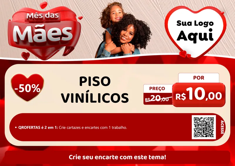 Modelo de Cartaz para Cartaz A4 Horizontal com o tema Mês das Mães para Material para Construção
