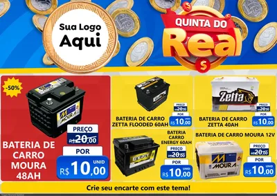 Modelo de Encarte para Encarte A4 Horizontal com o tema Quinta do Real para Baterias Elétricas