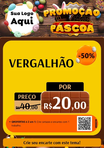 Modelo de Cartaz para Cartaz A4 Vertical com o tema Promoção Páscoa para Ferragens