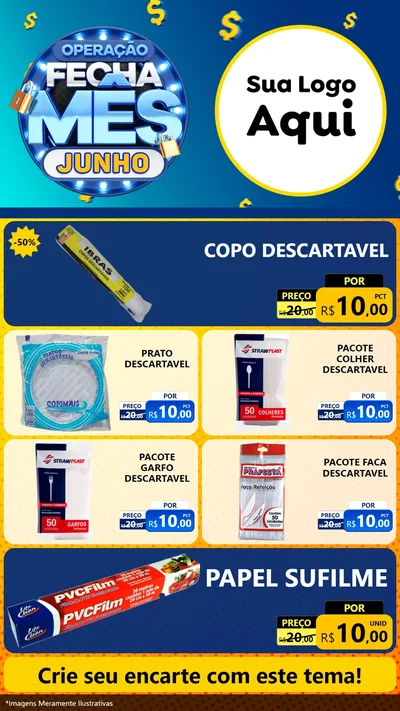 Modelo de TV para TV Vertical com o tema Operação Fecha Mês, Junho para Embalagens