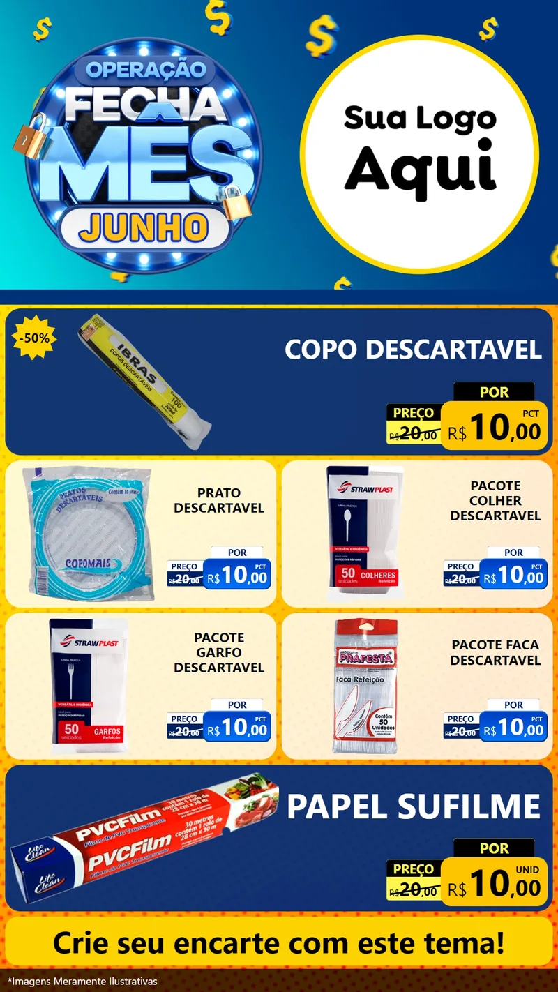 Modelo de TV para TV Vertical com o tema Operação Fecha Mês, Junho para Embalagens