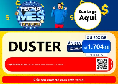 Modelo de Cartaz para Cartaz A4 Horizontal com o tema Operação Fecha Mês Setembro para Concessionaria de Carros