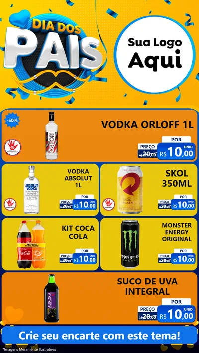 Modelo de TV para TV Vertical com o tema Dia dos Pais para Distribuidora de bebidas