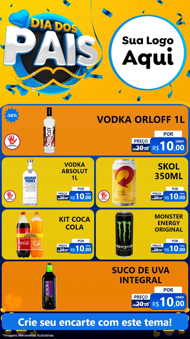 Modelo de TV para TV Vertical com o tema Dia dos Pais para Distribuidora de bebidas