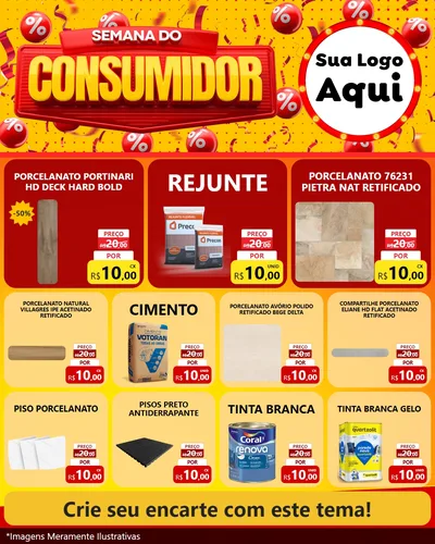 Modelo de Rede Social para Feed Instagram com o tema Semana do Consumidor para Pisos e revestimentos