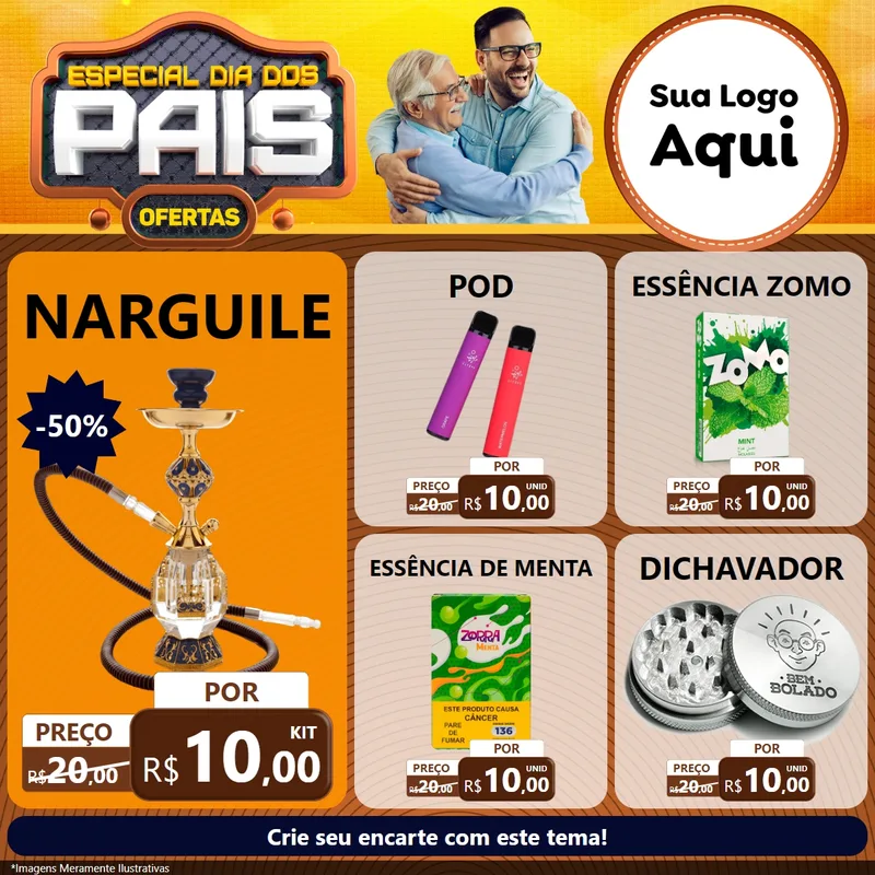 Modelo de Rede Social para Feed Facebook com o tema Especial Dia dos Pais para Tabacaria