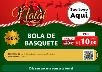 Modelo de Cartaz para Cartaz A4 Horizontal com o tema Natal Imperdível para Artigos Esportivos