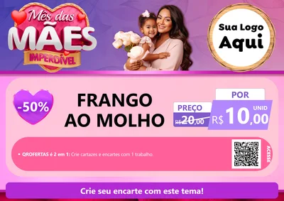Modelo de Cartaz para Cartaz A4 Horizontal com o tema Mês das Mães Imperdível para Restaurante