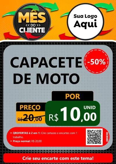 Modelo de Cartaz para Cartaz A4 Vertical com o tema Mês do Cliente para Moto peças