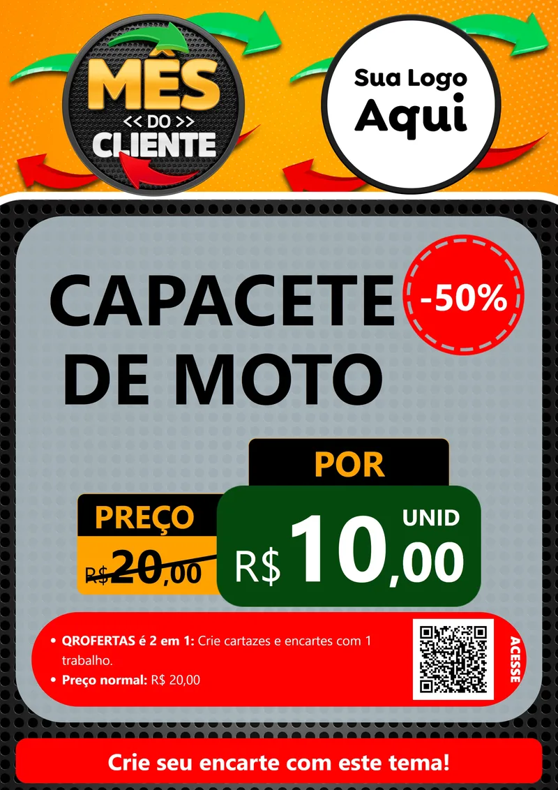 Modelo de Cartaz para Cartaz A4 Vertical com o tema Mês do Cliente para Moto peças
