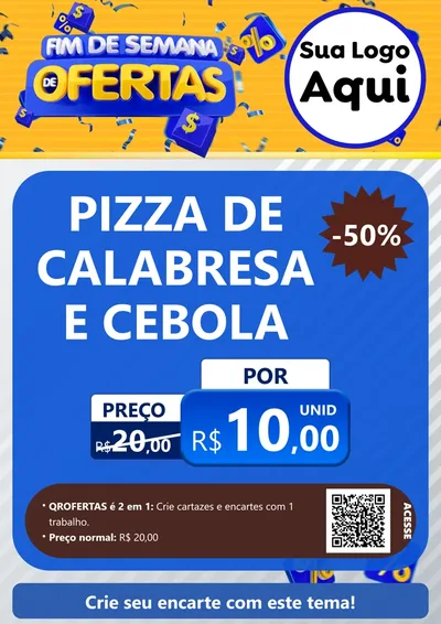 Modelo de Cartaz para Cartaz A4 Vertical com o tema Fim de Semana de Ofertas para Pizzaria