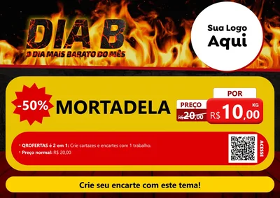 Modelo de Cartaz para Cartaz A4 Horizontal com o tema Dia B para Frios e Laticínios