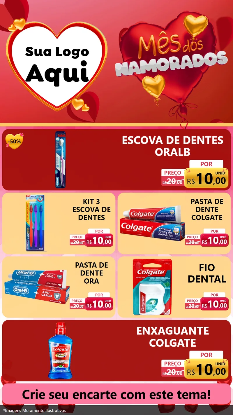 Modelo de TV para TV Vertical com o tema Mês dos Namorados para Higiene Pessoal