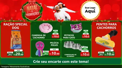 Modelo de TV para TV Horizontal com o tema Natal de Promoções para Pet Shop