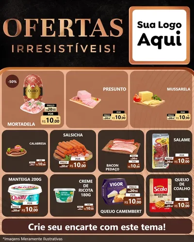 Modelo de Rede Social para Feed Instagram com o tema Ofertas Irresistíveis! para Frios e Laticínios