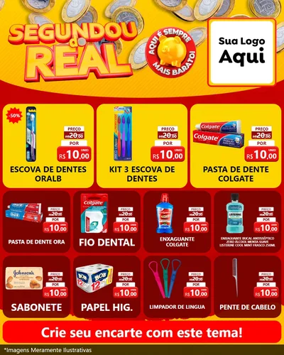 Modelo de Rede Social para Feed Instagram com o tema Segundou do Real para Higiene Pessoal