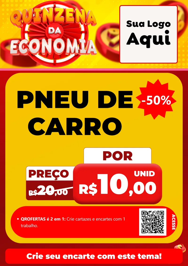 Modelo de Cartaz para Cartaz A4 Vertical com o tema Quinzena Da Economia para Auto peças