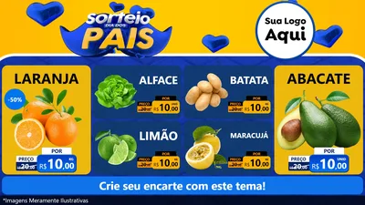 Modelo de TV para TV Horizontal com o tema Sorteio Dia dos Pais para Hortifrúti