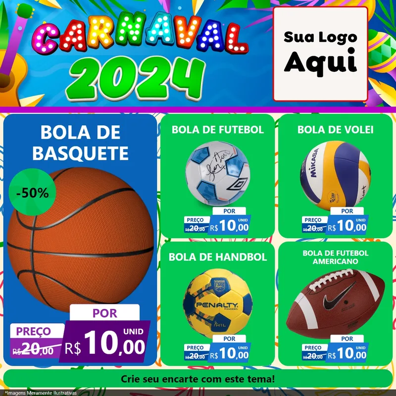 Modelo de Rede Social para Feed Facebook com o tema Carnaval 2027 para Artigos Esportivos