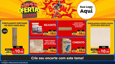 Modelo de TV para TV Horizontal com o tema Super Ofertas Julho para Pisos e revestimentos