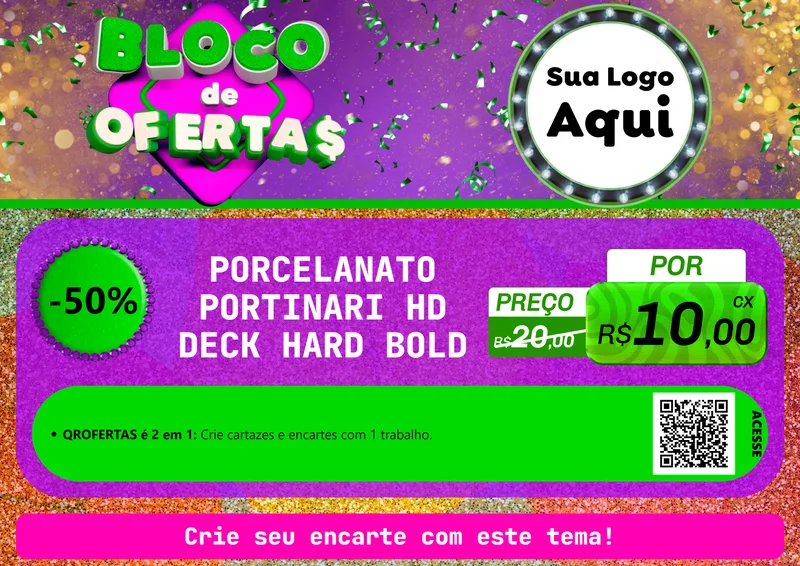 Modelo de Cartaz para Cartaz A4 Horizontal com o tema Bloco de Ofertas para Pisos e revestimentos