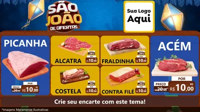 Modelo de TV para TV Horizontal com o tema São João Ofertas Imbatíveis! - Junina para Açougue