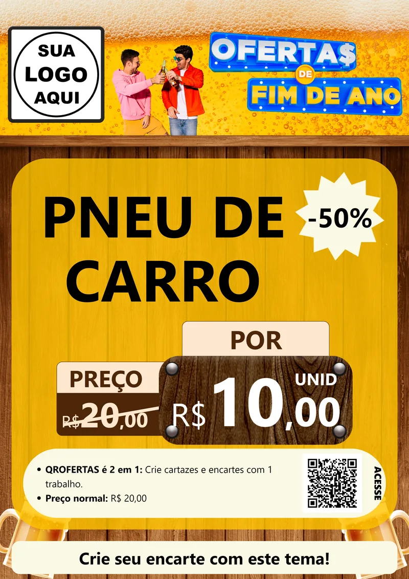 Modelo de Cartaz para Cartaz A4 Vertical com o tema Ofertas de Fim de Ano para Auto peças
