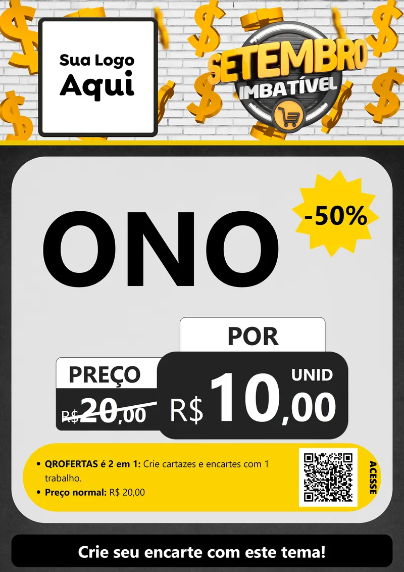Modelo de Cartaz para Cartaz A4 Vertical com o tema Setembro Imbatível para Óticas
