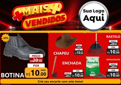 Modelo de Encarte para Encarte A4 Horizontal com o tema Mais Vendidos para Agropecuária