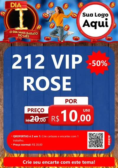 Modelo de Cartaz para Cartaz A4 Vertical com o tema Dia I - O Dia Mais Barato Do Mês para Perfumes