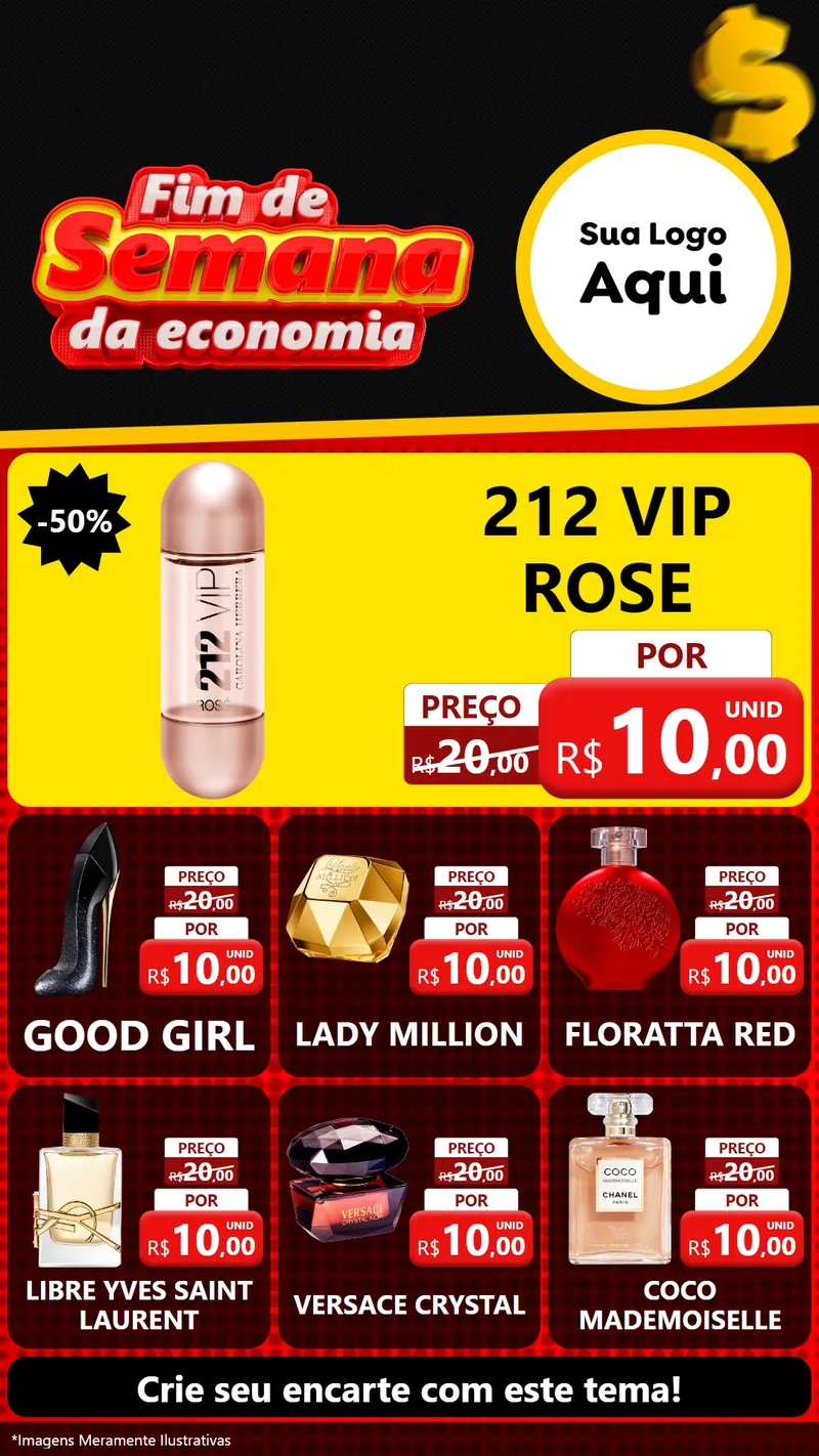 Modelo de Rede Social para Stories com o tema Fim de Semana da Economia para Perfumes