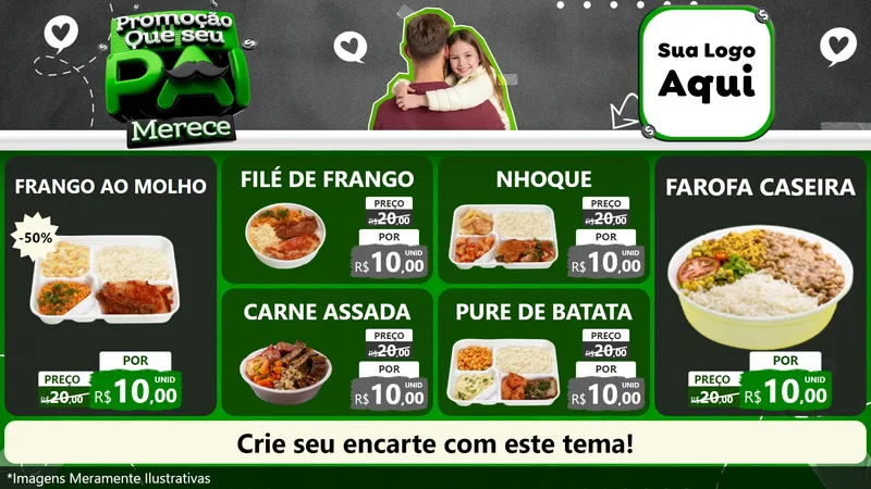 Modelo de TV para TV Horizontal com o tema Promoção Que seu Pai Merece para Restaurante