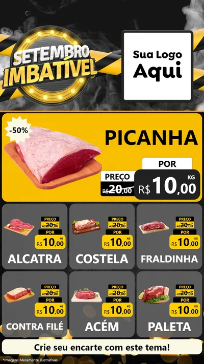 Modelo de Rede Social para Stories com o tema Setembro Imbatível para Açougue