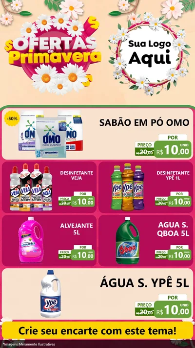 Modelo de TV para TV Vertical com o tema Ofertas de Primavera para Produtos de Limpeza