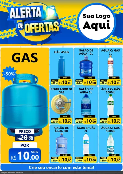 Modelo de Encarte para Encarte A4 Vertical com o tema Alerta de Ofertas para Água e gás