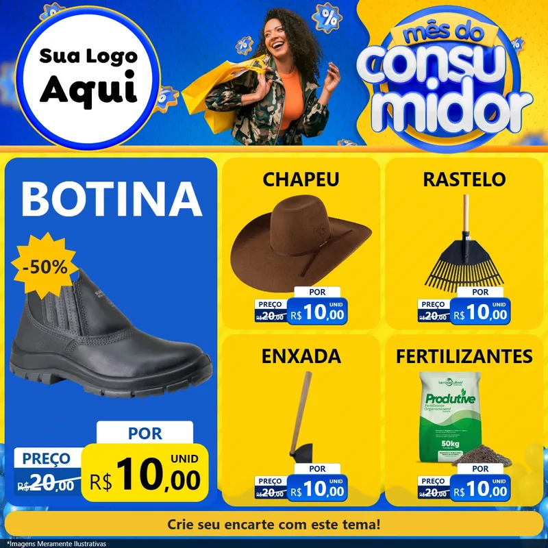 Modelo de Rede Social para Feed Facebook com o tema Mês do Consumidor para Agropecuária