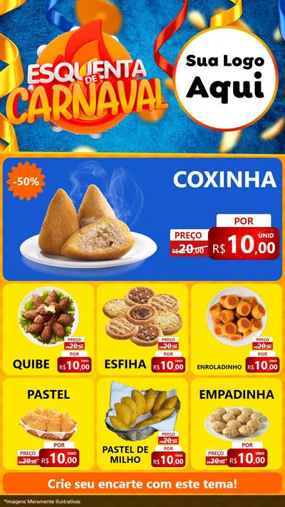 Modelo de Rede Social para Stories com o tema Esquenta de Carnaval para Salgadaria