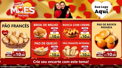 Modelo de TV para TV Horizontal com o tema Semana das Mães Premiada para Padaria