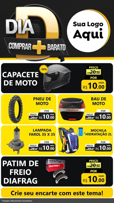 Modelo de TV para TV Vertical com o tema Dia D Mais Economia para Moto peças