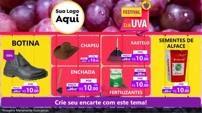 Modelo de TV para TV Horizontal com o tema Festival da Uva para Agropecuária