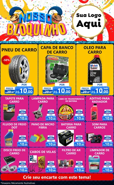 Modelo de Encarte para Encarte Grande com o tema Nosso Bloquinho para Auto peças