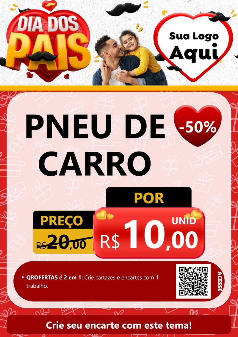 Modelo de Cartaz para Cartaz A4 Vertical com o tema Dia dos Pais para Auto peças