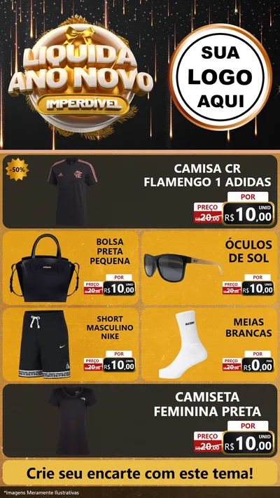 Modelo de TV para TV Vertical com o tema Liquida Ano Novo Imperdível para Roupas e acessórios