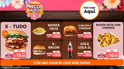 Modelo de TV para TV Horizontal com o tema Primavera de Preços Baixos para Hamburgueria
