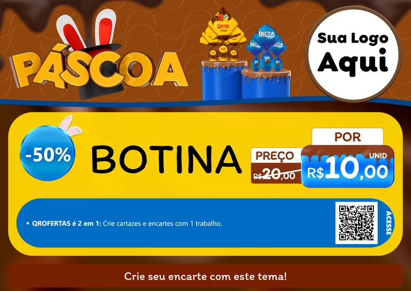 Modelo de Cartaz para Cartaz A4 Horizontal com o tema Páscoa para Agropecuária
