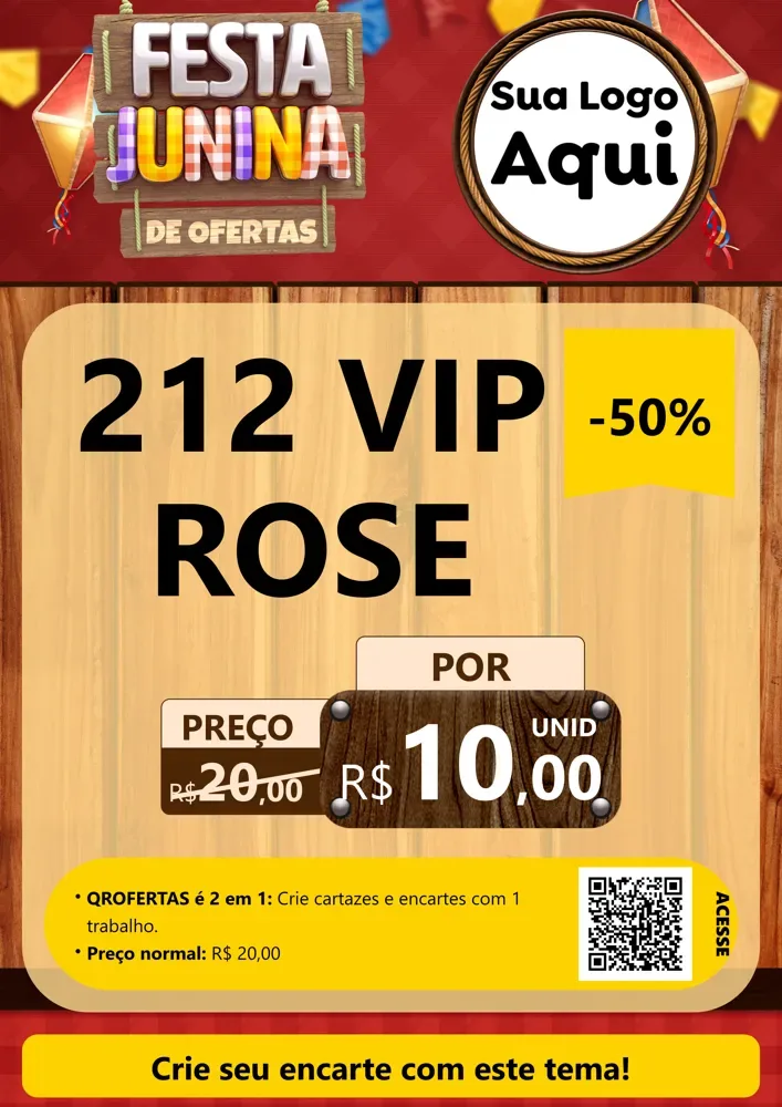 Modelo de Cartaz para Cartaz A4 Vertical com o tema Festa Junina de Ofertas para Perfumes