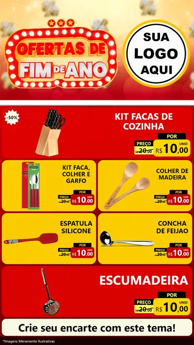 Modelo de TV para TV Vertical com o tema Ofertas de Fim de Ano para Utilidades Domésticas
