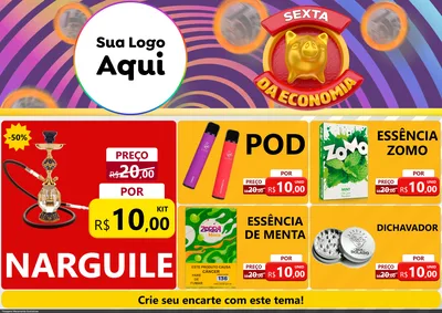 Modelo de Encarte para Encarte A4 Horizontal com o tema Sexta da Economia para Tabacaria