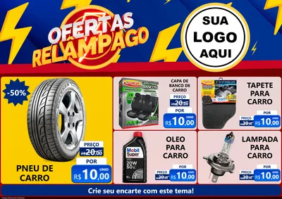 Modelo de Encarte para Encarte A4 Horizontal com o tema Ofertas Relâmpago para Auto peças